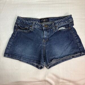 Vintage l.e.i. Denim Shorts Y2K Dark Wash Low Rise Size 11 Women Blue Jean